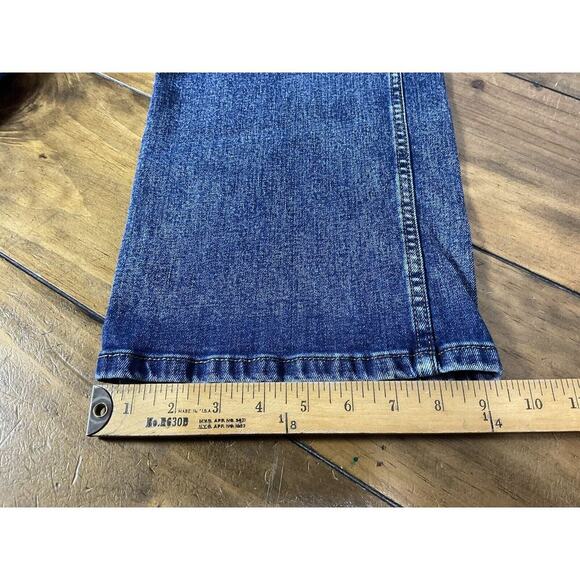 Wrangler Retro Men's Slim Boot Cut Size 42x32 Blue Distressed Denim - Picture 9 of 10